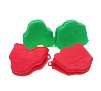 Lurrose 4pcs Christmas Silicone Oven Mitts Thickened Heat-resistant Gloves with Gingerbread Man Design Non-slip Insulated Kitchen Baking and Bbq Protective Gloves for Safe Hot Pot Handling