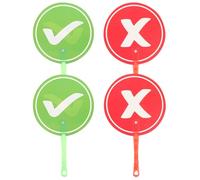 Lurrose 4pcs Classroom Answer Paddle: Classroom Judging Board Yes or No - Kids Plastic Answer Paddle Reusable Teaching Prop
