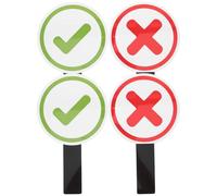 Lurrose 4pcs Classroom Answer Paddle: Dual Sided Judging Board Yes Or No - Kids Plastic Answer Paddle Reusable Teaching Prop For Classroom Kindergarten