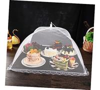 Lurrose 4pcs Collapsible Mesh Food Covers Square Food Protection Tents with Lace Edges Lightweight Kitchen Covers for Outdoor Picnic BBQ Camping and Home Use