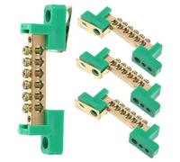 Lurrose 4pcs Copper Terminal Blocks Ground Wire Connector Screw Terminal Electrical Bus Bar for Home Industrial Wiring High Conductivity Heat Resistant
