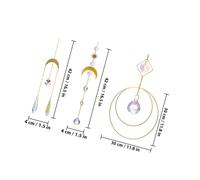 Lurrose 4pcs Crystal Prism Hanging Ornaments Outdoor Sun Catcher for Window Garden Patio Decoration with Rainbow Effect