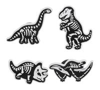 Lurrose 4pcs Dinosaur Pins Set Featuring Eye-catching Dinosaur Skeleton Shaped Brooches Made of Zinc Alloy, Decorative Pin for Coat Lapel, Casual Style Accessories for Daughter or Friend