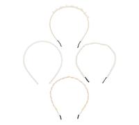 Lurrose 4pcs Elegant Pearl Hairbands for Lightweight Abs Plastic Headdress Accessories Comfortable to Wear for Banquet and Photo Occasions