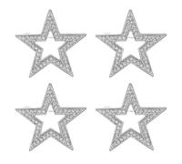 Lurrose 4pcs Five-pointed Star Brooch Pins for Women and Men, Zinc Alloy Material with Secure Attachment and Versatile Style, Elegant Silver Star Brooch Decoration for Social Occasions
