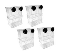 Lurrose 4pcs Floating Fish Hatchery Box Double Layer Aquarium Breeding Incubator Transparent Fry Breeder for Betta Clownfish Isolation Safe Fish Tank Rearing