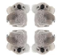 Lurrose 4pcs Grey Koala Plush Hair Clips for Teens, Mini Cartoon Claw Barrettes Side Hair Accessories, Soft Kawaii Hairpin Set for Everyday Use