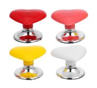 Lurrose 4pcs Heart Shaped Toilet Flush Button Set Multi-Color White Red Pink Yellow Toilet Tank Replacement Parts for Bathroom