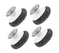 Lurrose 4pcs Heavy Duty Stainless Steel Pan Brush with Handle Wire Scrubbers for Effortless Grease Removal Pots Pans Grills and Sinks Resistant to Deformation and Surface Damage