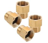 Lurrose 4pcs High Pressure Washer Brass Hose Adapter Set with Tight Seal and Burst Prevention, Copper Material, Size 2.80x2.50x2.50cm, Suitable for Hose and Car Wash Water Gun