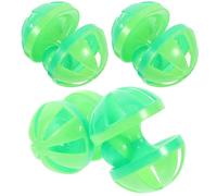 Lurrose 4pcs Interactive Plastic Cat Ball Toys with Double Bells, Fun and Chic Design for Engaging Play and Building Trust with Your Cat, for Indoor Pet Supplies Random Color