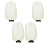 Lurrose 4pcs Japanese Lantern Decoration Set, Waterproof Silk Iron Material, Hanging and Easy to Clean, Beige Colour, for Indoor Decoration and Wedding, Simple and Elegant Japanese Style