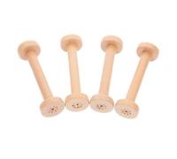 Lurrose 4pcs Large Unfinished Wooden Thread Spools for DIY Sewing Crafts, Natural Wood Yarn Bobbins 96mm Length 28mm Diameter, Wooden Wire Spindles for Knitting and Embroidery