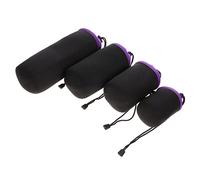 Lurrose 4pcs Lens Protector Pouch Camera Lens Storage Bag Thick Velour Interior for Outdoor Use