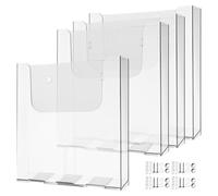Lurrose 4pcs Letter Holder for Wall File Organizer Acrylic A4 Size Design Easy Installation Minimalist Style for Home School Use