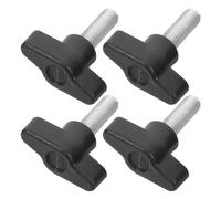 Lurrose 4pcs M8x25 Plastic Thumb T-shape Screw Knobs 36mm Head Diameter Black Hand Twist Bolts for Home Hardware and Machine Fastener Applications