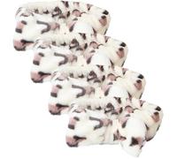 Lurrose 4pcs Makeup Headbands for Women, Coral Fleece Face Washing Hairband Set Plush Bowknot, Elastic Skincare Spa Headbands for Facial Cleansing and Makeup