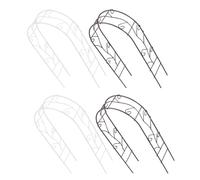 Lurrose 4Pcs Mini Iron Arch Garden Decor Set, Micro Dollhouse Outdoor Accessories, Coffee Rust White Iron Craft Arches for Fairy Garden, Patio and DIY Landscape