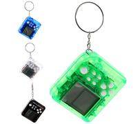 Lurrose 4pcs Mini Retro Video Game Keychain Set, White Black Blue and Bright Green, Portable Gaming Pendant Key Ring for Birthday Party Favors and Bag Decor