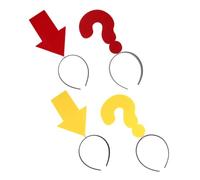 Lurrose 4pcs Novelty Party Headwear Arrow and Question Mark Headband, Yellow Plastic Felt, Comfortable Quirky Photo Prop for Christmas, Halloween and New Year