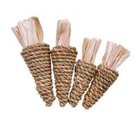 Lurrose 4pcs Pet Hamsters Molar Chew Made from Natural Aquatic Plants Unique Shapes to Keep Pets Happy and Help Grinding Teeth Suitable for Rabbits and Guinea Pigs