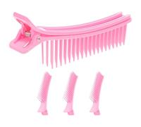 Lurrose 4pcs Pink Hair Sectioning Clips for Salon Hair Styling Strong Grip for Braiding Dying