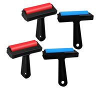 Lurrose 4pcs Plastic Brayers Roller for Printmaking Anti Skid Roller for Gluing Printing Inking Block Paper Crafting Press Wallpaper Stamping Scrapbooks Crafting Art DIY