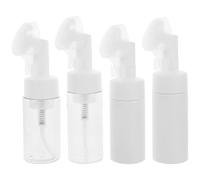 Lurrose 4pcs Plastic Facial Cleansing Brush Set with Bottle, Manual Face Brush for Gentle Exfoliation and Skin Pressure Facilitation, Simple Appearance and Practical Use for Daily Skincare