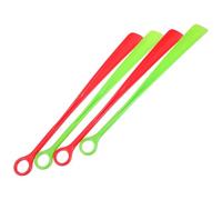 Lurrose 4pcs Plastic Long Handle Shoe Horn - 18.5" Easy Hanging Shoes Lifter Tool, Portable Footwear Dressing Helper Horn for Seniors, Travel, Home Use