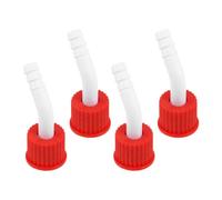 Lurrose 4pcs Plastic Reagent Bottle Caps with Threaded Leakproof Screw Closure and Bent Spout Adapter Laboratory Sample Bottle Replacement Covers for Chemical Experiments