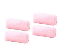 Lurrose 4pcs Plush Octagonal Pencil Case Extra Zipper Storage Pouch for Stationery Pink
