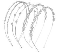 Lurrose 4pcs Rhinestone Wedding Headbands for Bride Silver Metal Material, Smooth the Touch and Gentle Fit, for Wedding Festivities and Everyday Look