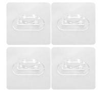 Lurrose 4pcs Self Adhesive Round Hooks Bathroom Multipurpose Wall Mount Hooks No Drilling Plastic for Shampoo Bottle Holder and Towel Hanging