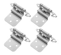 Lurrose 4pcs Self-Closing Concealed Cabinet Hinges 1.5mm White Nickel Flush Mount Inset Kitchen Cupboard Door Hardware for Wardrobe and Furniture