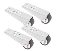Lurrose 4pcs Small Door Roller Wheels Non-slip Rubber Swivel Casters with Thickened Tpe for Sliding Doors Wardrobe Gates Furniture Bottom Support