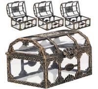 Lurrose 4pcs Small Vintage Treasure Chest Candy Packaging Boxes for Wedding Party Supplies, Plastic Material, Lightweight Design, for Holding Candies and Favors at Engagements