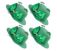Lurrose 4pcs St Patrick's Day Hair Clips Irish Costume Accessories Green Top Hat Shamrock Bow Classic Festive Style Lightweight Comfortable All-day Wear for Women Irish Festival Party