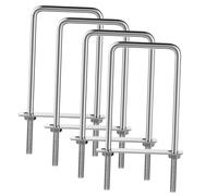 Lurrose 4pcs Stainless Steel Square U Bolts Heavy Duty Grade Strap Clamps for Trailer Boat Sailboat and Tube Fixing Durable Corrosion Resistant Fastening for Automobiles and Plumbing