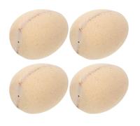 Lurrose 4pcs Standing Wooden Egg Unpainted Small Decorative Chicken Eggs for Easter Crafts DIY Tabletop Centerpiece Flat Bottom