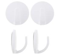 Lurrose 4pcs Strong Magnetic Refrigerator Hooks White Round Hangers for Kitchen and Microwave Storage, Magnetic Fridge Hooks for Freezer Organization