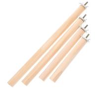 Lurrose 4pcs Thick Wooden Bird Perch Stand for Cage Comfortable Parrot Perches for Birds and Parakeets Cage Accessories for Relaxing and Beak Grinding