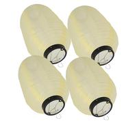 Lurrose 4pcs Traditional Japanese Lanterns Decorations Japanese Party Decorations Traditional Silk Lantern Sushi Silk Hanging Oval Asian Hanging