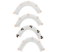 Lurrose 4pcs U Shape Invisible Hair Comb Holder Set Hair Finishing Fixer Clips for Curly Wavy Styling and Accessories for Women