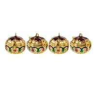 Lurrose 4pcs Vintage Openable Aromatherapy Pendant Beads Box DIY Necklace Charms Hollow Pumpkin Scent Lockets for Women Jewelry Accessories