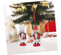 Lurrose 4pcs Wooden Nutcracker Prince Ornaments Traditional Christmas Tree and Tabletop Decorations Intricately Crafted Decorative Soldiers for Holiday Festive Display