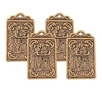 Lurrose 4pcs Year of The Rabbit Brass Pendants Key Chain Charms Good Decorative Effect Lightweight Vintage Style Suitable for Parties and Working