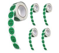 Lurrose 5 Rolls Round Qc Approved Quality Control Pass Stickers - Adhesive Calibration Inventory Control Labels - Production Tester Circle Adhesive Labels for Office and Warehouse Use