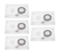 Lurrose 5 Set Reusable Blank Cassette Tape 45 Minutes Recording Time with Plastic Storage Case, for Classroom Recorder Cassette and Listening Improvement