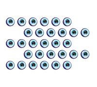Lurrose 50 Pieces Blue Evil Eye Charms for Jewellery Making with Smooth Surface and Plastic Material, round Flat Back Design for DIY Jewelry and Hair Clip Decoration