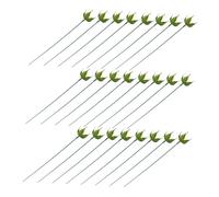 Lurrose 50 Sets Artificial Rose Flower Stems Deep Green Calyxes Receptacles Sepals for DIY Floral Arrangements Wedding Bouquets Craft Projects Fade-resistant Accessories